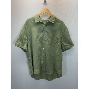 Alex Crane Linen Shirt Mens XXL Green Summer Vacation Resort Beach Travel Casual